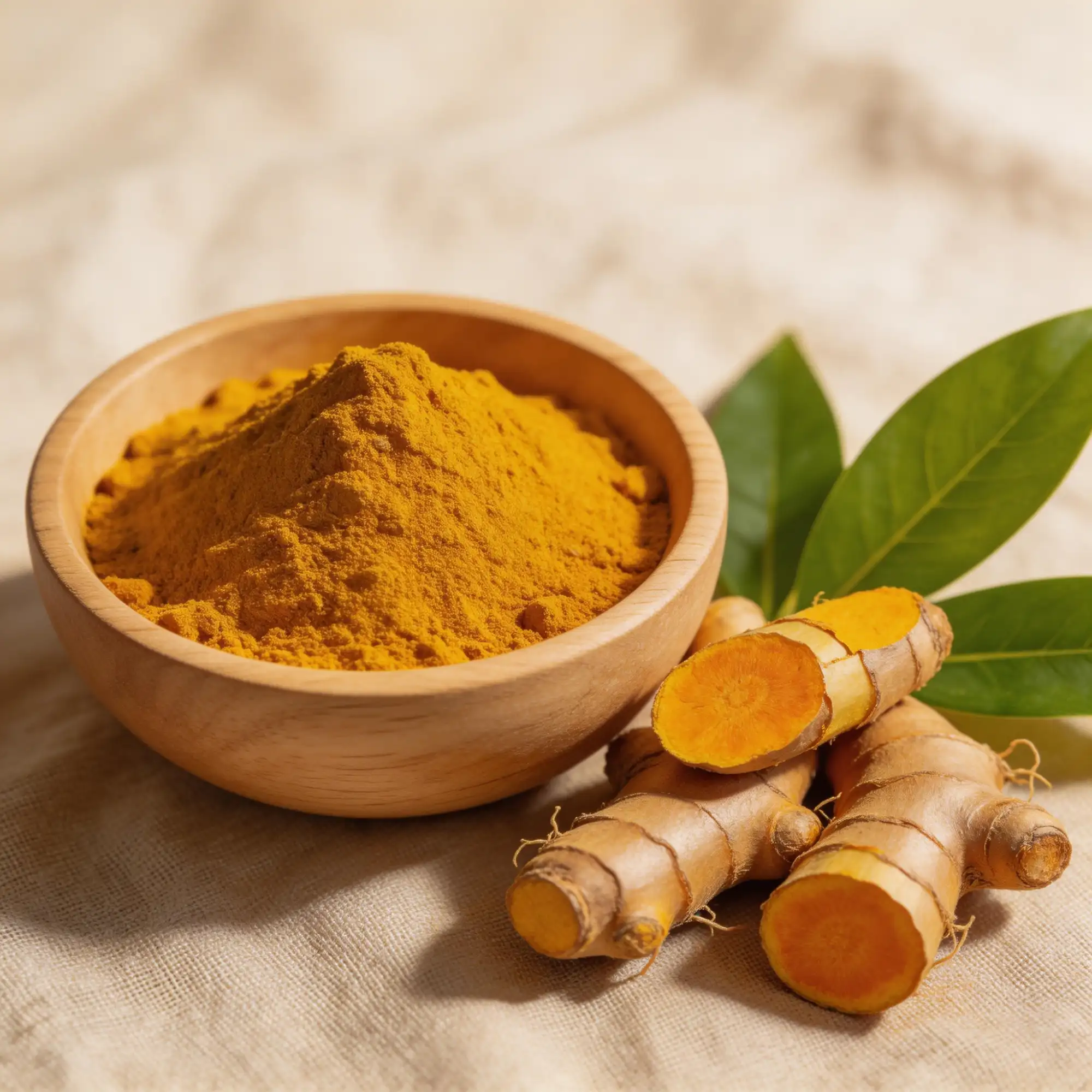 Curcumin turmeric root powder and supplement capsules